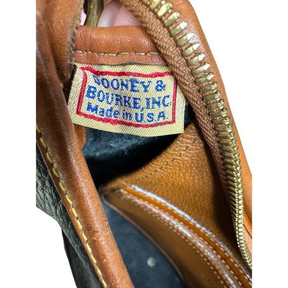 VTG DOONEY & BOURKE AWL Hobo Black Brown Pebbled Leather Shoulder Bag Purse USA - Picture 8 of 12